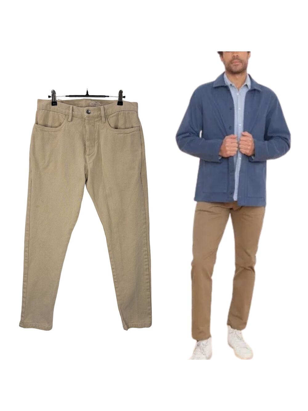 Alex Crane‎ Mens Size 30 Cham Pants Cotton Twill Jeans Chai Tan Tapered Leg